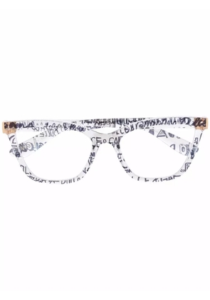 Dolce & Gabbana Eyewear slogan cat-eye glasses - Neutrals
