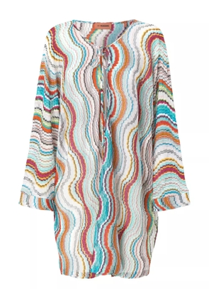 Missoni wave lamé beach dress - White