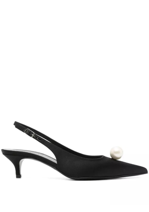 Magda Butrym 50mm pearl-detail satin pumps - Black