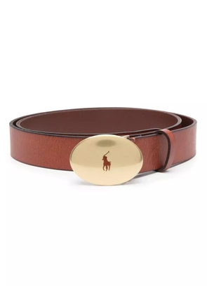 Polo Ralph Lauren logo-plaque leather belt - Brown
