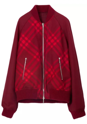 Burberry reversible check-print bomber jacket - Red