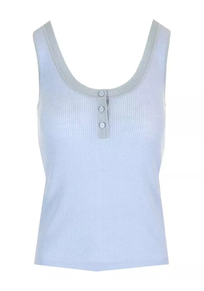 Chloé ribbed button-fastening top - Blue