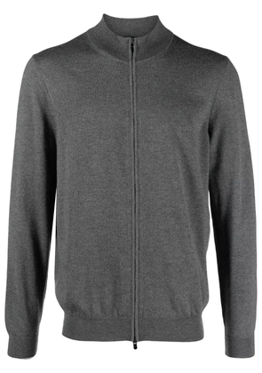 BOSS fine-knit zip-up cardigan - Grey