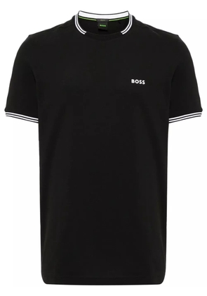 BOSS logo-patch crew neck t-shirt - Black
