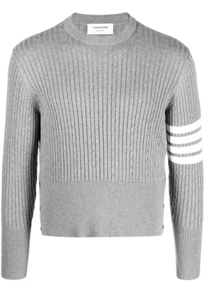 Thom Browne 4-Bar cable-knit ribbed jumper - Grey