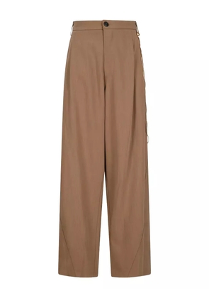 DARKPARK chain-embellished pleated trousers - Brown