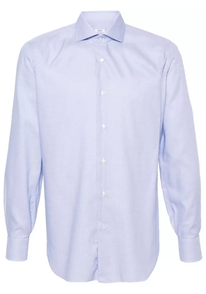 Barba jacquard cotton shirt - Blue