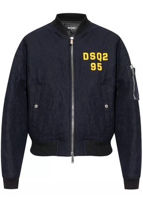 DSQUARED2 Logo-embroidered bomber jacket - Blue