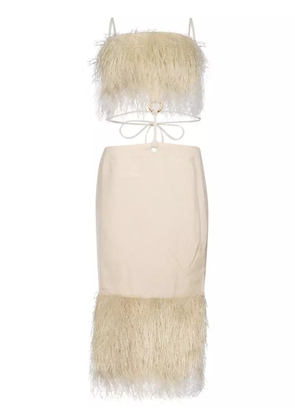 Jacquemus La robe Raphia fringed dress - White