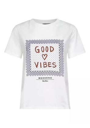 Weekend Max Mara embroidered-print cotton T-shirt - White
