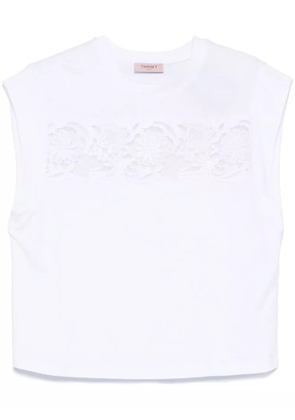TWINSET lace-detail T-shirt - White