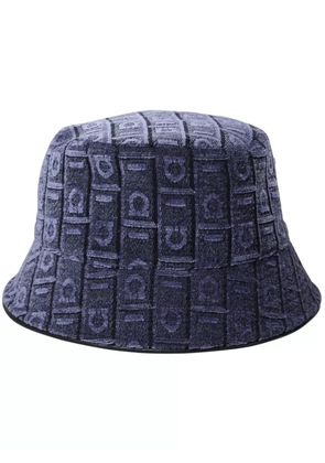 Ferragamo logo velvet bucket hat - Blue
