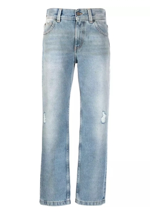 Palm Angels distressed-effect straight-leg jeans - Blue