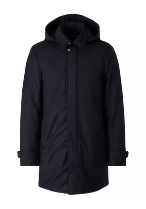 Moorer high-collar long cashmere coat - Blue