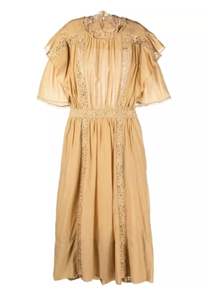 MARANT ÉTOILE Galina guipure lace-trim dress - Neutrals