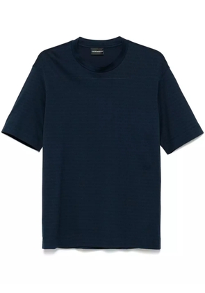 Emporio Armani logo-jacquard T-shirt - Blue