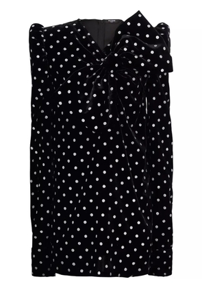 Balmain polka-dot long-sleeve dress - Black