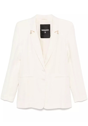 Patrizia Pepe logo-plaque detailed blazer - Neutrals