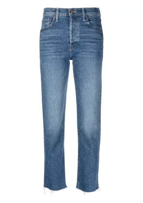 MOTHER Tomcat slim-cut frayed-edge jeans - Blue