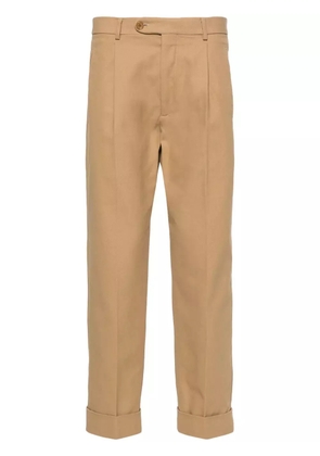 Gucci Double G embroidered tailored trousers - Neutrals