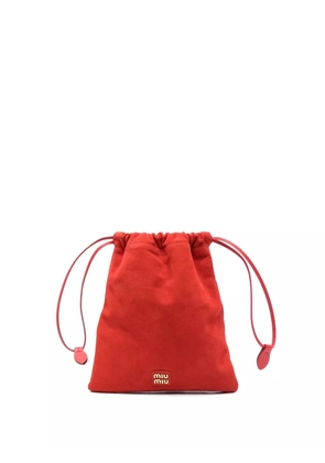 Miu Miu logo-lettering mini bag - Red