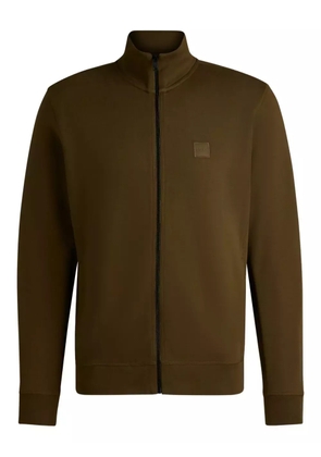 BOSS fleece-lined zip-up jacket - Green