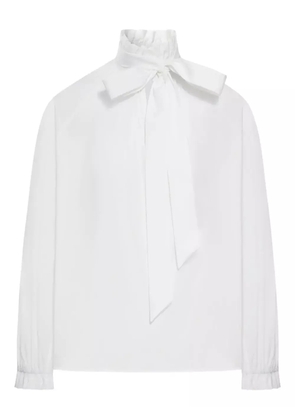 La DoubleJ tie-neck cotton blouse - White