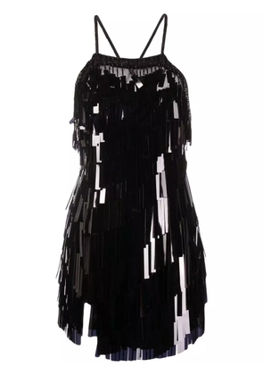 The Attico sequin-embellished fitted dress - Black
