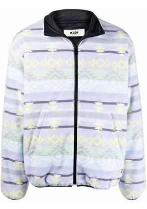 MSGM zip-up funnel neck jacket - Purple