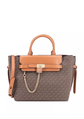 Michael Michael Kors medium monogram belted satchel bag - Brown