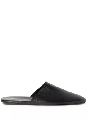 Miu Miu leather slippers - Black