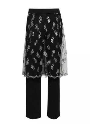 Christopher Esber floral-lace trousers - Black