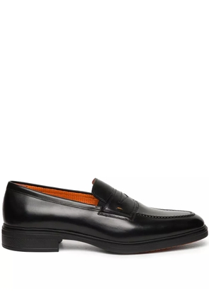 Santoni Easy leather loafers - Black
