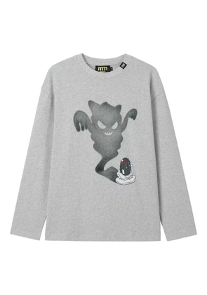 Mini Cream graphic-print T-shirt - Grey