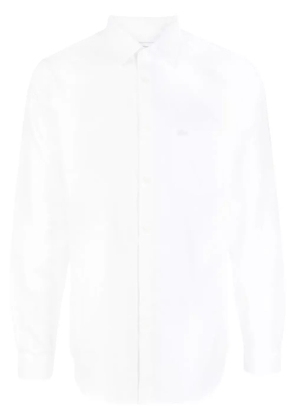 Lacoste logo-embroidered long-sleeve cotton shirt - White
