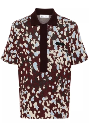 Lanvin patterned-jacquard cotton polo shirt - Red