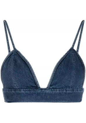 AGOLDE triangle-cup denim crop top - Blue
