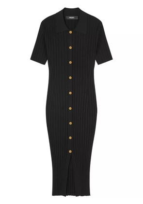 Versace knitted midi shirt dress - Black