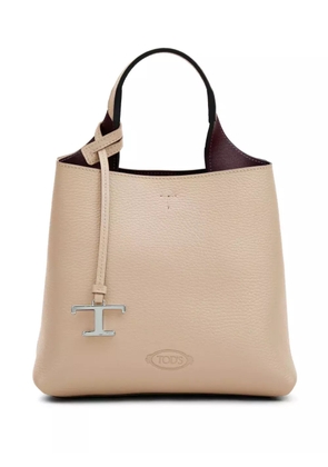 Tod's logo-pendant leather tote bag - Neutrals