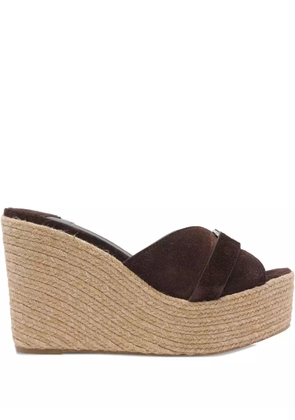 Jimmy Choo 100mm Leda wedge sandals - Brown