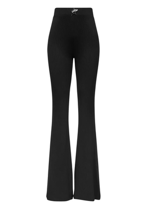 AREA star-stud high-waist flared trousers - Black