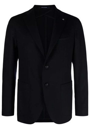 Tagliatore single-breasted wool blend blazer - Blue