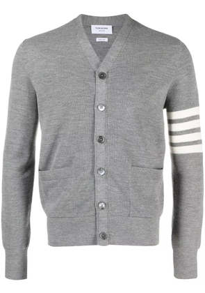 Thom Browne stripe-detail knit cardigan - Grey