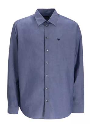 Emporio Armani eagle-logo cotton shirt - Blue