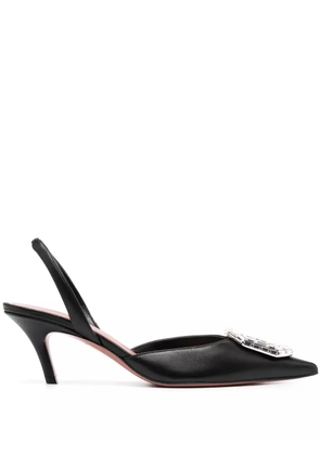 Amina Muaddi 60mm Camelia slingback pumps - Black