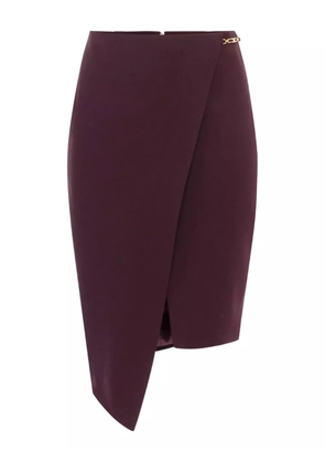 Elisabetta Franchi logo-plaque asymmetrical skirt - Red