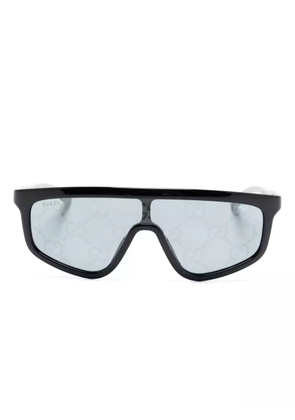 Gucci Eyewear lens-decal shield-frame sunglasses - Black
