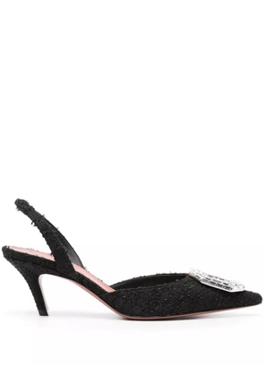 Amina Muaddi Camelia 105mm crystal-buckle pumps - Black