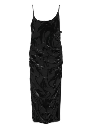 Mugler flocked midi dress - Black