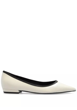 Tory Burch Double T-plaque ballerina shoes - White